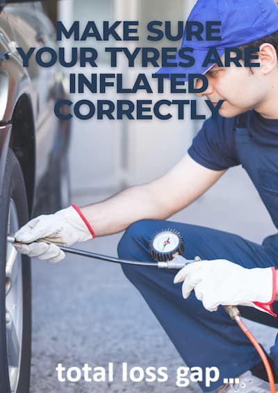 Keep tyres inflated correctlt